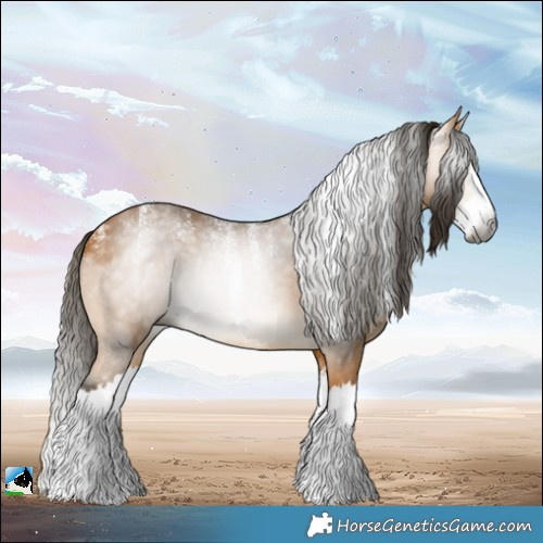 Horse Color:Powder White Gray Buckskin Splash 