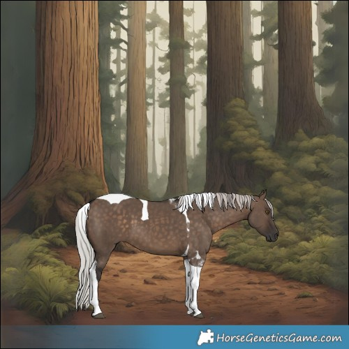 Horse Color:Silver Brown Dun Tobiano 