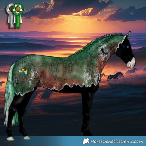 Horse Color:Watercolor Brown Ice Sabino Splash