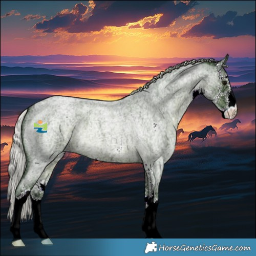 Horse Color:Watercolor Silver Blue Ice Roan Sabino
