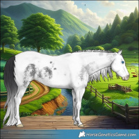 Horse Color:White Spotted Black Ice Splash Tobiano 
