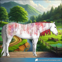 Horse Color:Nacre White Spotted Grullo Ice Splash 