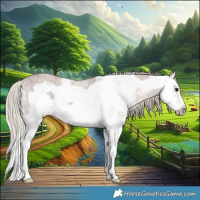 Horse Color:White Spotted Silver Grullo Ice Splash Frame 