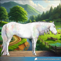 Horse Color:Nacre Silver Classic Champagne Ice Dun Tobiano 