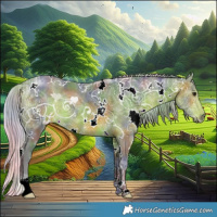 Horse Color:Nacre White Spotted Silver Buckskin Ice 