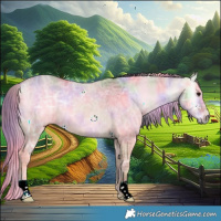 Horse Color:Platinum Nacre Bay Ice Onyx Rabicano 