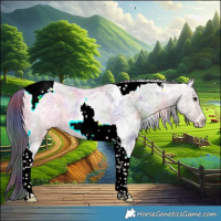 Horse Color:Platinum Nacre Bay Ice Dun Tobiano Frame 