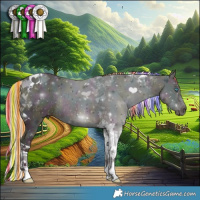 Horse Color:Painted Midnight Chocolate Perlino Ice Dun Tobiano Rabicano