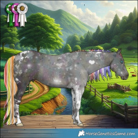 Horse Color:Painted Midnight Chocolate Perlino Ice Dun Tobiano Rabicano