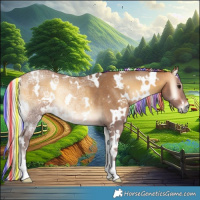 Horse Color:Painted White Spotted Silver Buckskin Ice Onyx Rabicano 