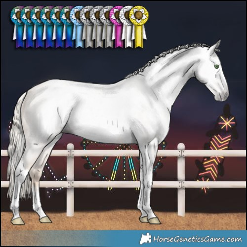 Horse Color:Gray Gold Cream Champagne Tobiano Frame Varnish 
