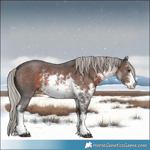 Horse Color:White Spotted Silver Brown Sabino 