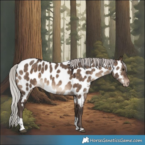 Horse Color:Silver Brown Dun Tobiano Near Leopard 