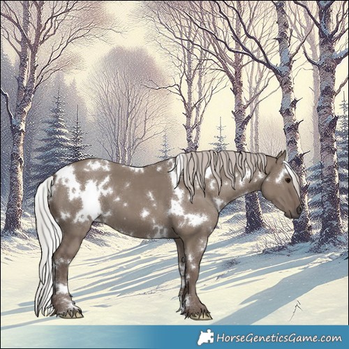 Horse Color:White Spotted Silver Grullo Mushroom 