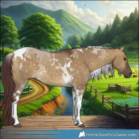 Horse Color:Chocolate Buckskin Dun Tobiano 