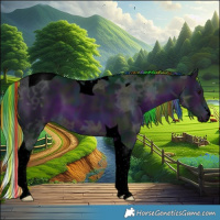 Horse Color:Void Painted Watercolor Midnight Bay Ice Tobiano 