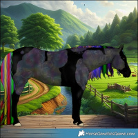 Horse Color:Void Painted Watercolor Midnight Brown Ice Splash Tobiano 
