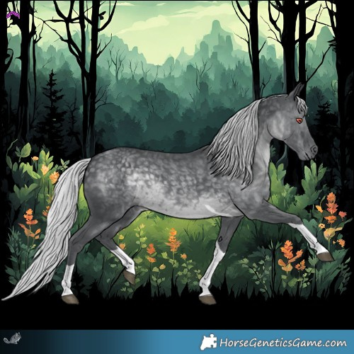Horse Color:Silver Black Chinchilla Tobiano 
