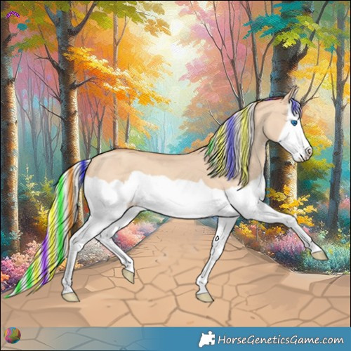 Horse Color:Painted Silver Classic Champagne Dun Splash 