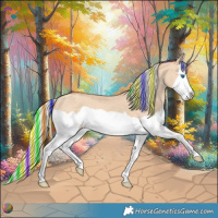 Horse Color:Painted Silver Classic Champagne Dun Splash 