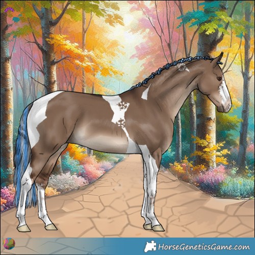 Horse Color:Painted White Spotted Liver Red Dun Tobiano 