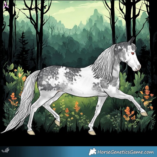 Horse Color:White Spotted Silver Black Chinchilla Splash 