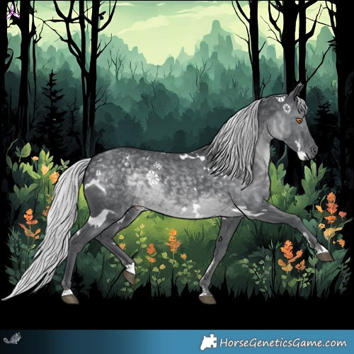 Horse Color:White Spotted Silver Black Chinchilla 
