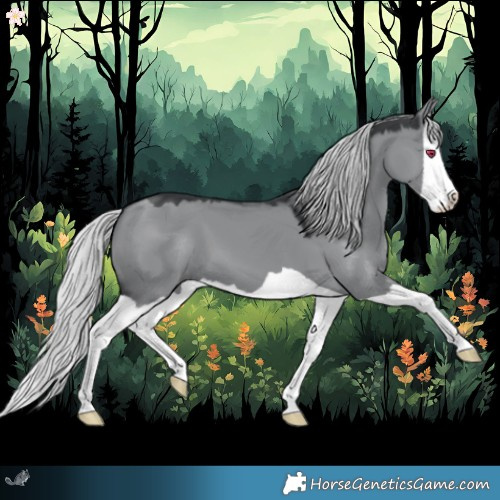 Horse Color:Silver Grullo Chinchilla Splash