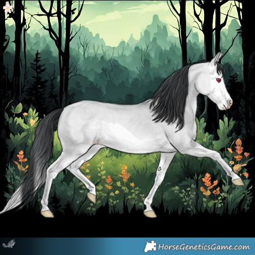 Horse Color:Amber Champagne Chinchilla Dun Splash 