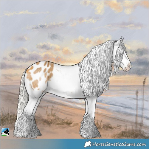 Horse Color:Silver Buckskin Tobiano Varnish 