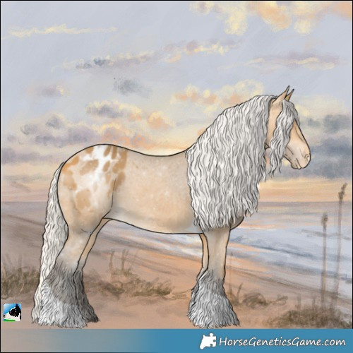 Horse Color:Silver Buckskin Tobiano Varnish 