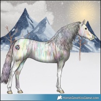 Horse Color:Nacre Silver Bay Ice Tobiano 