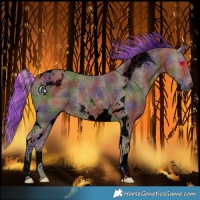 Horse Color:Void Painted Nacre Silver Smoky Black Tobiano 