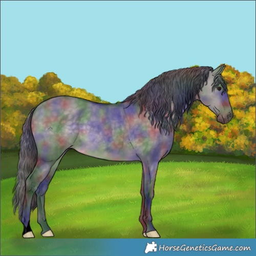 Horse Color:Void Platinum Nacre Brown Dun 