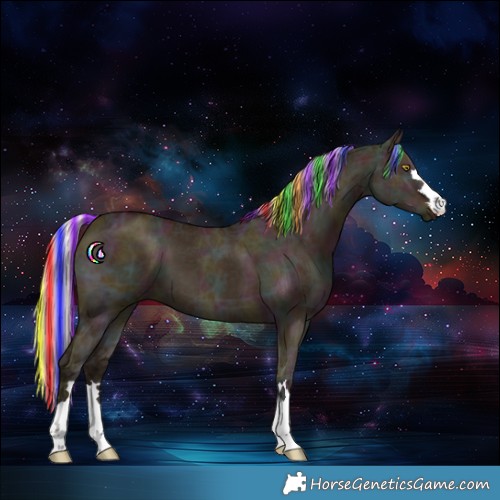 Horse Color:Painted Midnight Silver Bay Ice Dun