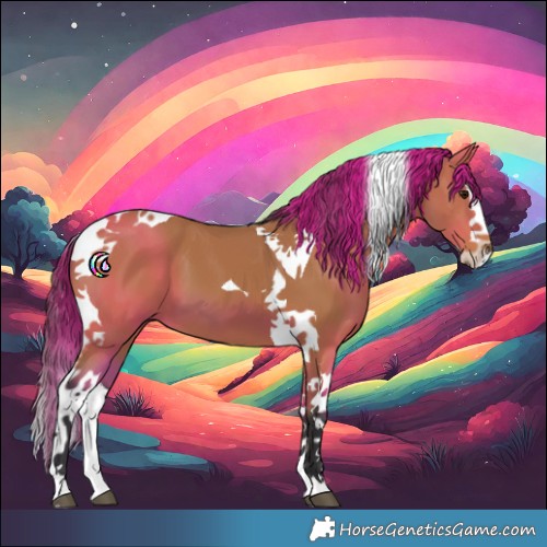 Horse Color:Bay Splash Tobiano