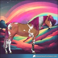 Horse Color:Bay Splash Tobiano