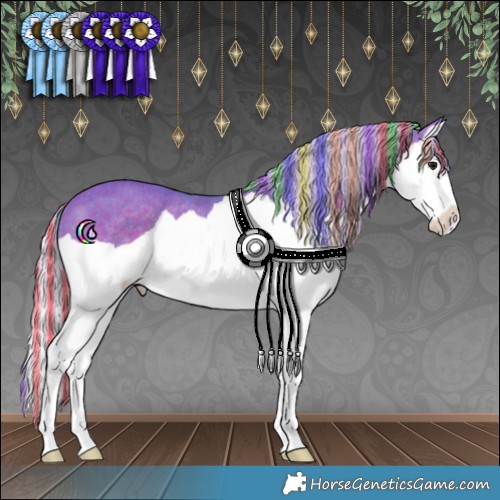 Horse Color:Painted Watercolor Silver Brown Splash Rabicano 
