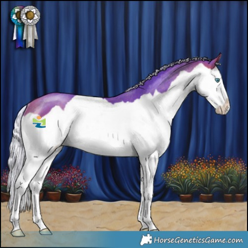 Horse Color:Watercolor Silver Bay Splash Rabicano 