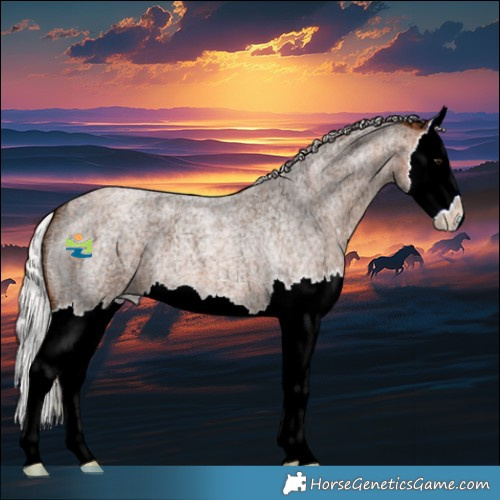 Horse Color:Silver Bay Ice Roan Splash 