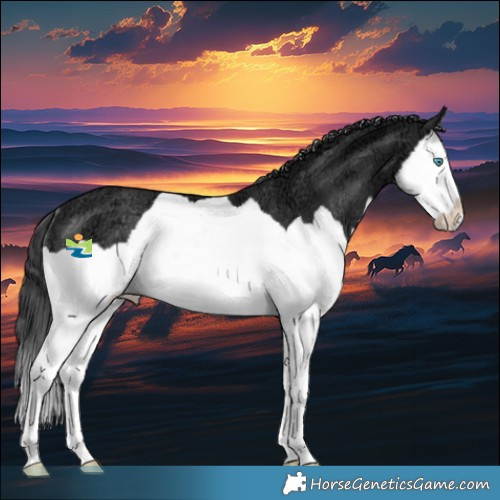 Horse Color:Black Ice Splash Rabicano 
