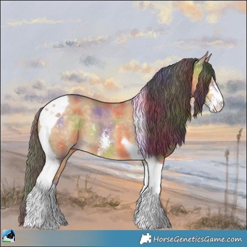 Horse Color:Nacre Amber Cream Champagne Sabino Tobiano 