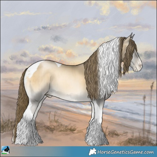 Horse Color:Smoky Blue Onyx Pearl Tobiano Brindle 