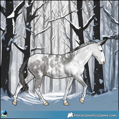 Horse Color:White Spotted Black Sabino Rabicano 