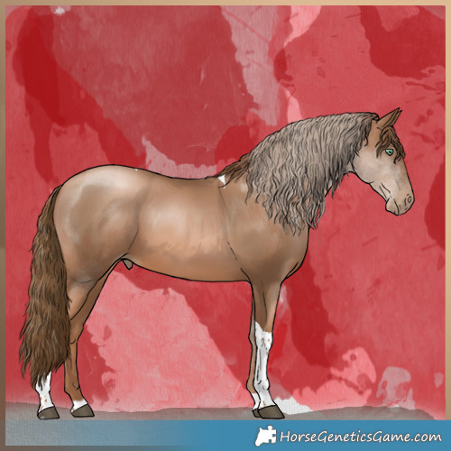 Horse Color:White Spotted Liver Chestnut Pearl Tobiano 