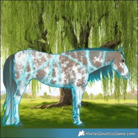 Horse Color:Thunderstruck Liver Red Dun Ice Sabino 