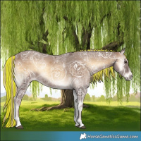 Horse Color:Painted White Spotted Chocolate Palomino Ice Onyx