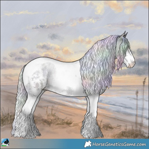 Horse Color:Nacre Silver Black Chinchilla Ice Sabino Tobiano Rabicano 