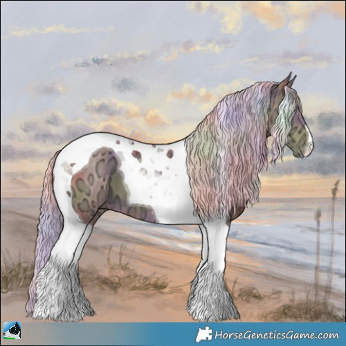 Horse Color:Nacre Chocolate Silver Black Ice Tobiano 