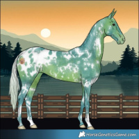 Horse Color:Watercolor White Spotted Silver Brown Mushroom Appaloosa 